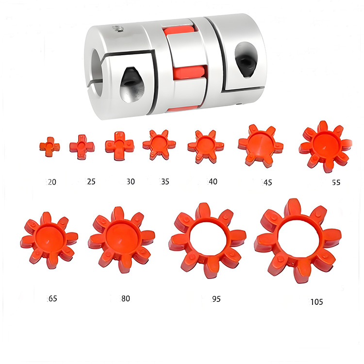 Tipo de abrazadera de los acoplamientos de eje flexible de mandíbula/araña de aleación de aluminio de alta resistencia OEM RSK-CPFC para transmisión de motor
